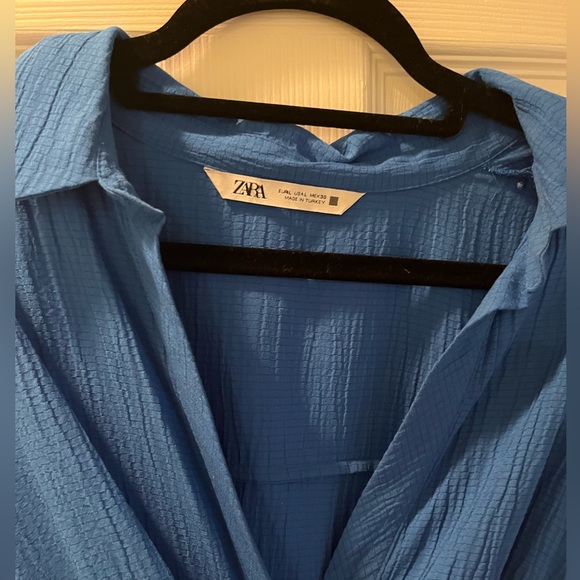 Zara Dresses Belted Zara Mini Dress Blue Poshmark